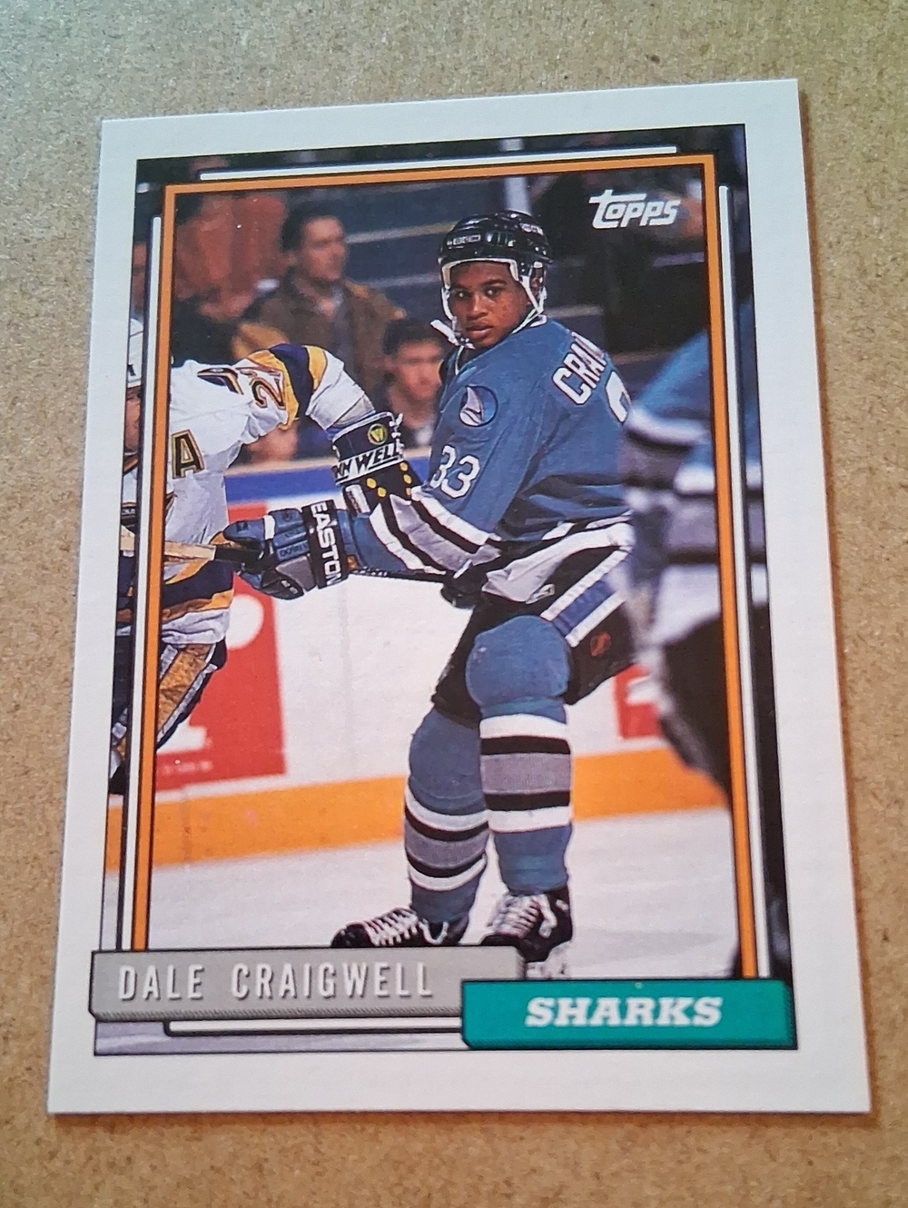 Topps Sharks Hockey Card — Teal, Black & White